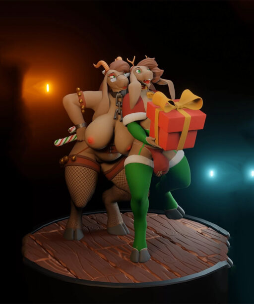 Jake and Mom Christmas 3D Sculpt