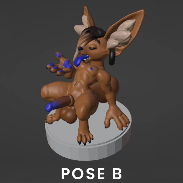 Mustard Pose B Fox 3D Statue