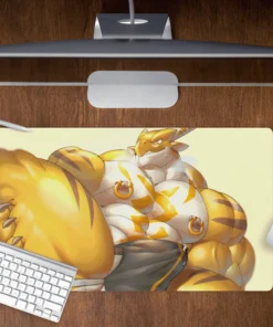 Yellow Dragon - 70x40cm Desk Mat by Vorusu