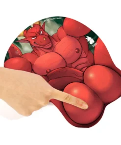Red Dragon - NSFW Squishy Furry Mousepad by Zourik