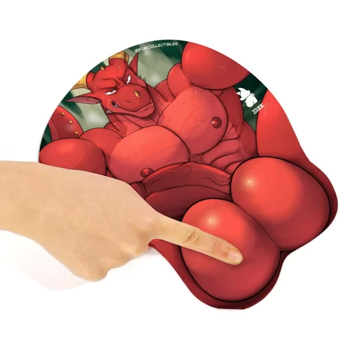 Red Dragon - NSFW Squishy Furry Mousepad by Zourik