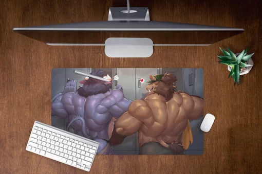 Locker Room Flirt by Vorusu 70x40 Desk Mat