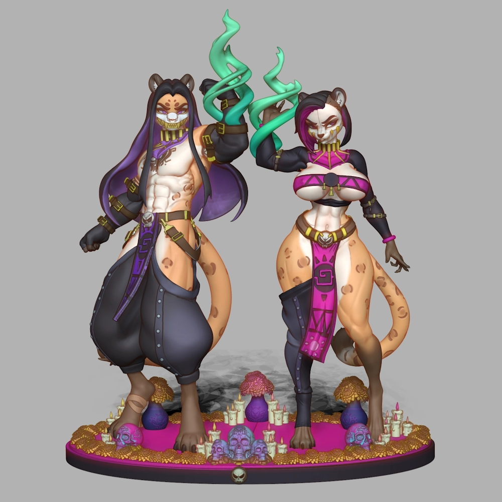 Yaotil & Atzi Jaguar Statues by TattooRexy & Joputapelirrojo 1 Yaotil & Atzi Jaguar Statues