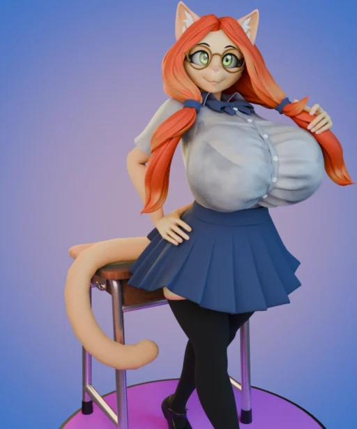 Alternative view of Katrina Fowler Back to School NSFW Statue by GalacticMichi, Chyvak & RiockSo3