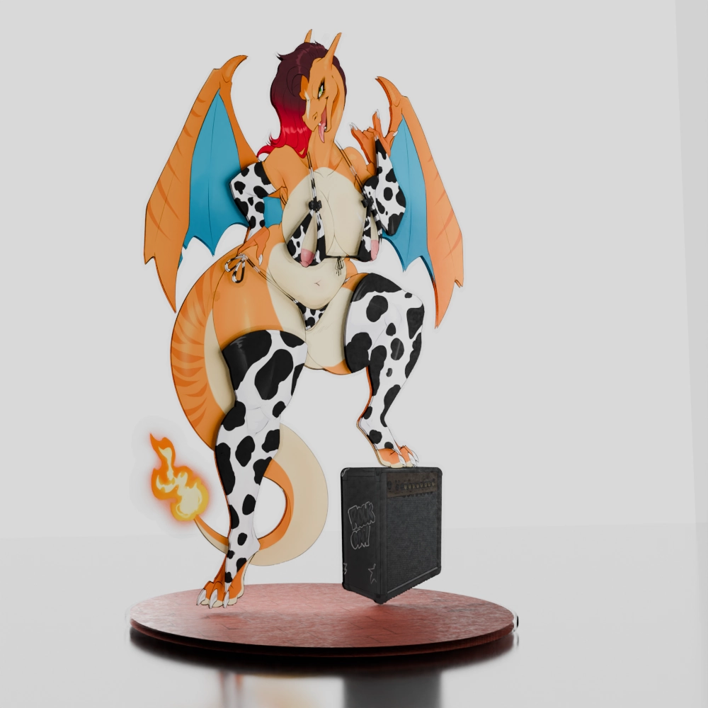 Zahra the Sexy Charred-Lizard Acrylic Standee by Sweet_Chubbs 3 Zahra the Sexy Charred-Lizard Acrylic Standee by Sweet_Chubbs - Image 3