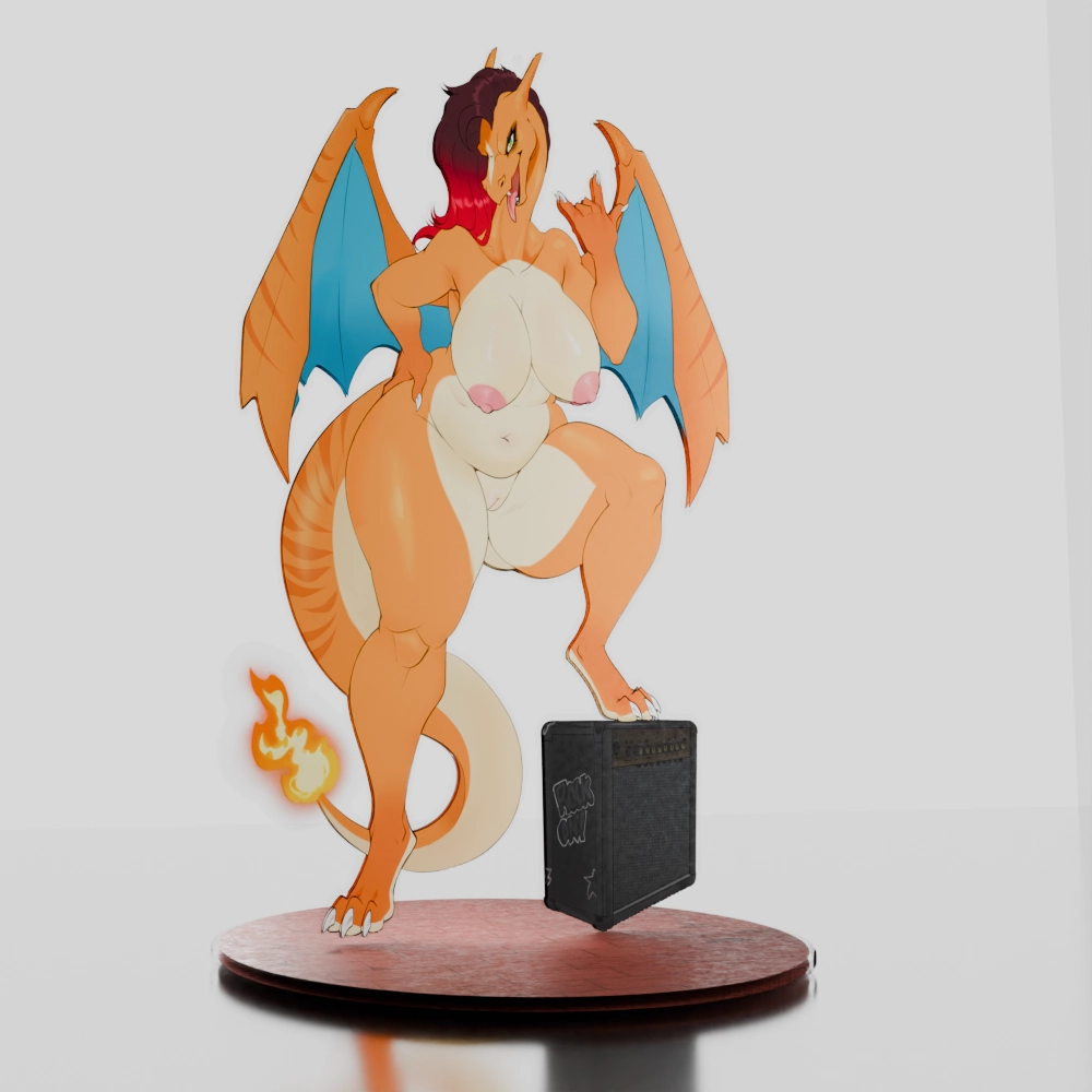 Zahra the Sexy Charred-Lizard Acrylic Standee by Sweet_Chubbs 4 Zahra the Sexy Charred-Lizard Acrylic Standee by Sweet_Chubbs - Image 4