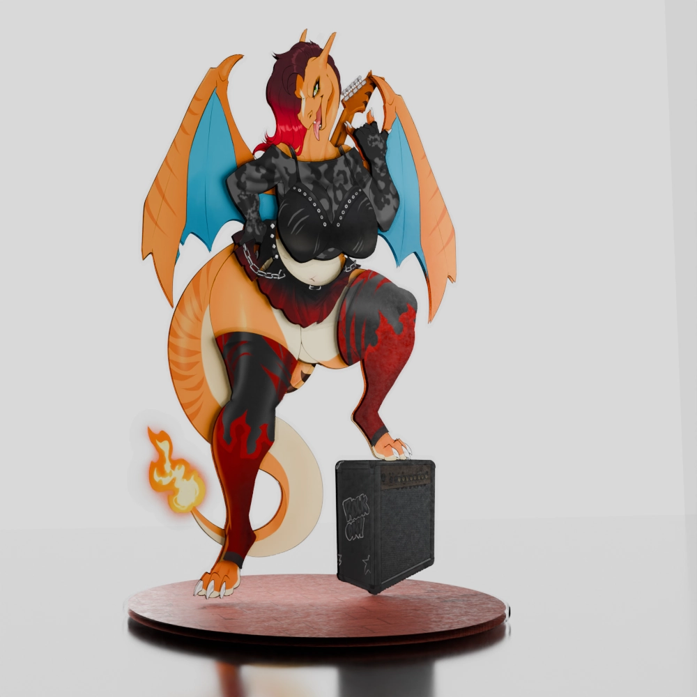 Zahra the Sexy Charred-Lizard Acrylic Standee by Sweet_Chubbs 1 Zahra Charred-Lizard standee