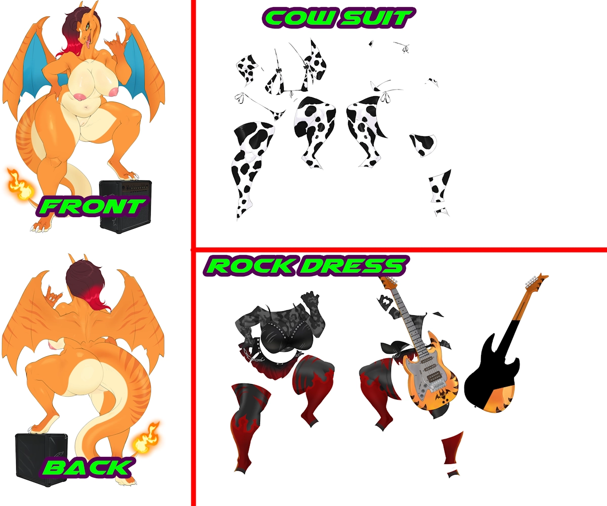 Zahra the Sexy Charred-Lizard Acrylic Standee by Sweet_Chubbs 2 Zahra the Sexy Charred-Lizard Acrylic Standee by Sweet_Chubbs - Image 2