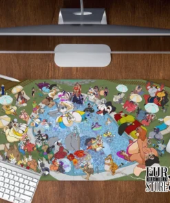 furry pool party mat