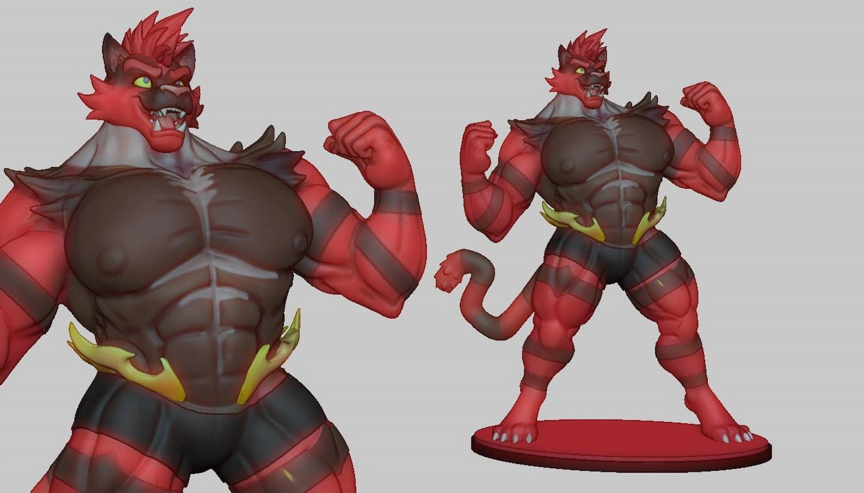 Dylan the Fiery Wrestler Cat Statue by Zourik & Joputapelirrojo 2 fiery wrestler cat statue