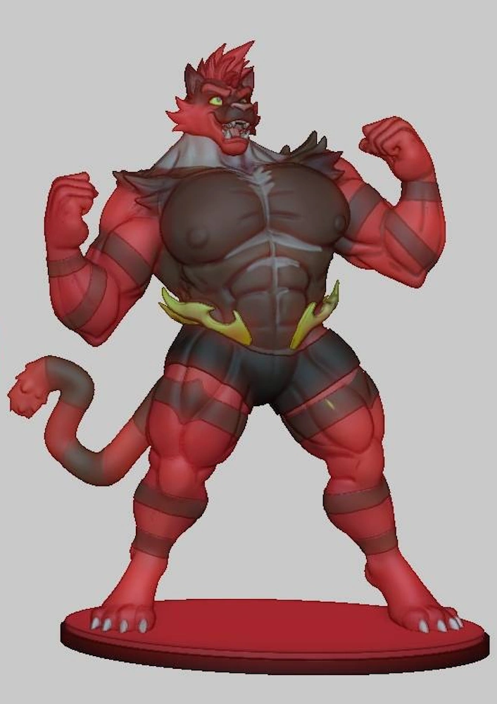 Dylan the Fiery Wrestler Cat Statue by Zourik & Joputapelirrojo 1 Dylan the Fiery Wrestler Cat Statue by Zourik & Joputapelirrojo