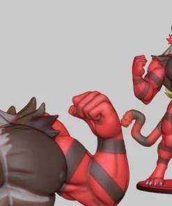 Dylan the Fiery Wrestler Cat Statue by Zourik & Joputapelirrojo 5