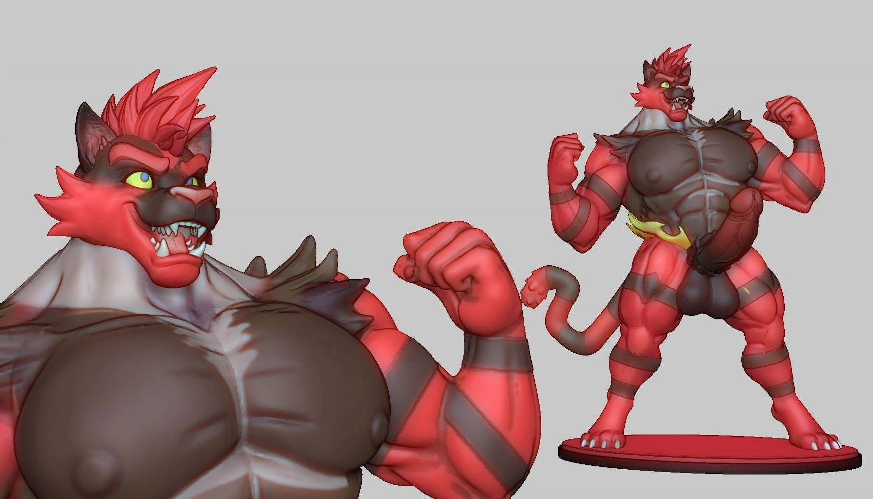 Dylan the Fiery Wrestler Cat Statue by Zourik & Joputapelirrojo 3 Dylan the Fiery Wrestler Cat Statue by Zourik & Joputapelirrojo - Image 3
